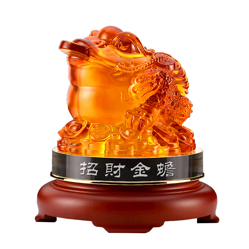琉璃咬钱金蟾财来滚滚吉祥摆件礼品